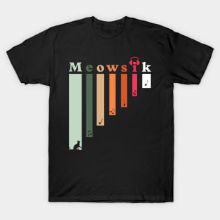 Retro Meowsik-Cat and Music lovers- T-Shirt